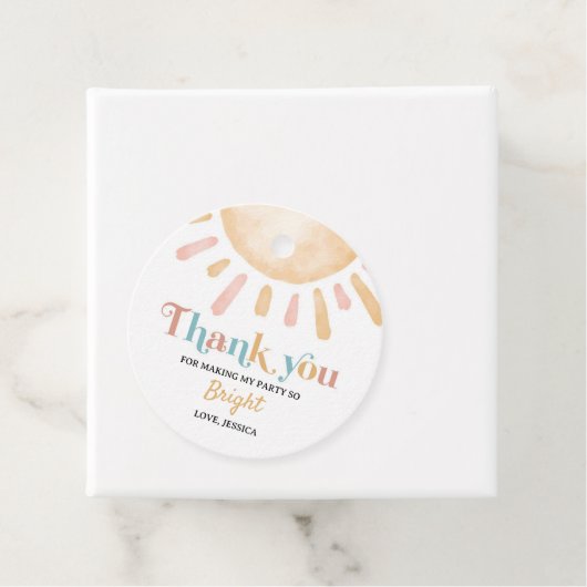 Sunshine Boho Sun Verjaardag Dank u Bedankjes Labels (In situ)