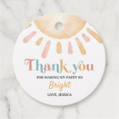 Sunshine Boho Sun Verjaardag Dank u Bedankjes Labels (Voorkant)