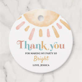 Sunshine Boho Sun Verjaardag Dank u Bedankjes Labels