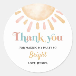Sunshine Boho Sun Verjaardagsfeestje Ronde Sticker