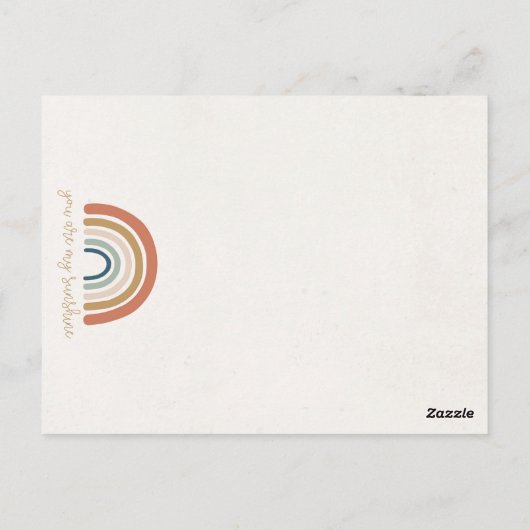 Sunshine boho verjaardag zon uitnodigen briefkaart (Achterkant)