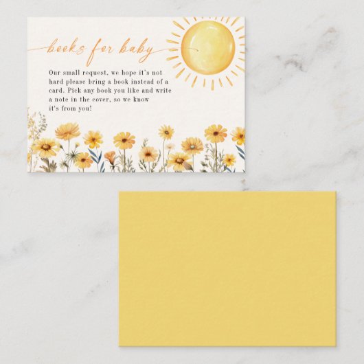 Sunshine Books For Baby Enclosure Card Informatiekaartje (Voorkant / Achterkant)