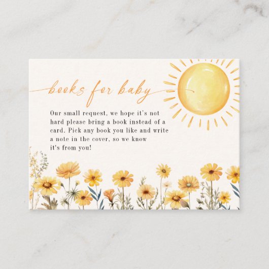 Sunshine Books For Baby Enclosure Card Informatiekaartje (Voorkant)