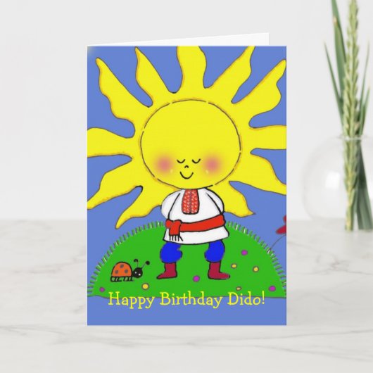 Sunshine Boy Ukraine Folk Art Kaart (Voorkant)