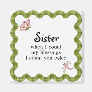Sunshine Butterfly Sister Blessings Gift Magneet