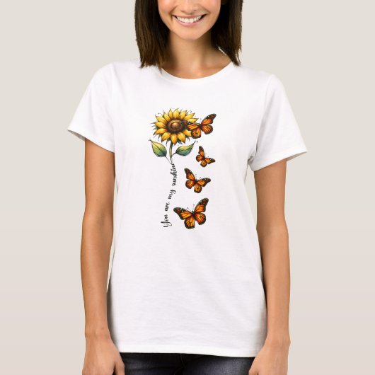 Sunshine Butterfly Summer Vibes T-shirt (Voorkant)