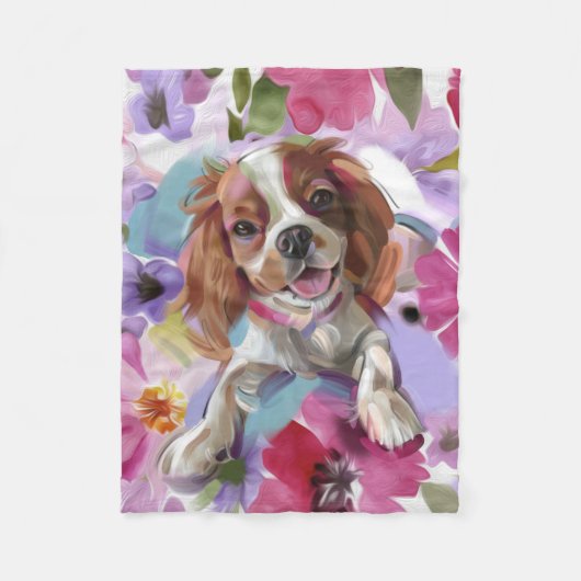 'Sunshine' Caavalier fleece blanket SMALL Deken (Voorkant)