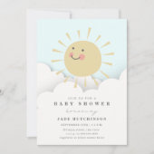 Sunshine Clouds Baby shower Kaart (Voorkant)