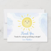 Sunshine Clouds Blue Birthday Hartelijk dank Bedankkaart (Voorkant)