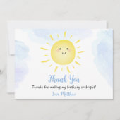 Sunshine Clouds Blue Birthday Hartelijk dank Kaart (Voorkant)