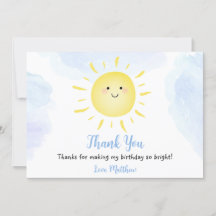 Sunshine Clouds Blue Birthday Hartelijk dank