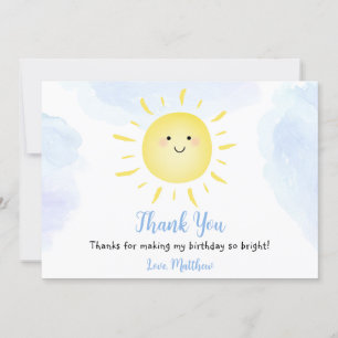 Sunshine Clouds Blue Birthday Hartelijk dank Kaart