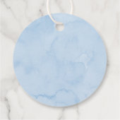 Sunshine Clouds Blue Boy Baby shower Bedankjes Labels (Achterkant)