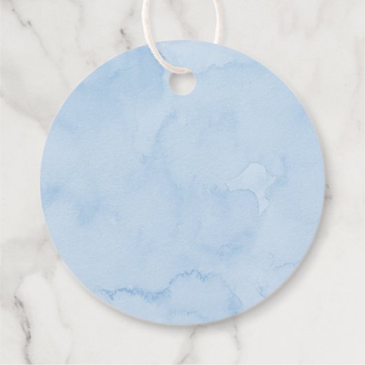 Sunshine Clouds Blue Boy Baby shower Bedankjes Labels (Achterkant)