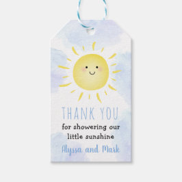 Sunshine Clouds Blue Boy Baby shower Cadeaulabel