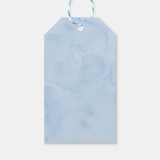 Sunshine Clouds Blue Boy Baby shower Cadeaulabel (Achterkant)