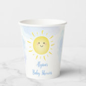 Sunshine Clouds Blue Boy Baby shower Papieren Bekers (Voorkant)