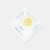 Sunshine Clouds Blue Boy Baby shower Servet (Hoek)