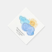 Sunshine Clouds Blue Boy Baby shower Servet (Hoek)