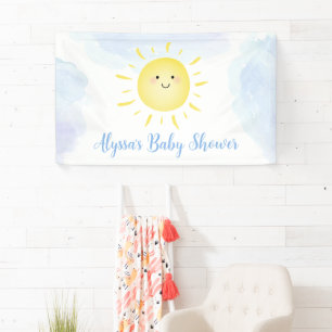 Sunshine Clouds Blue Boy Baby shower Spandoek