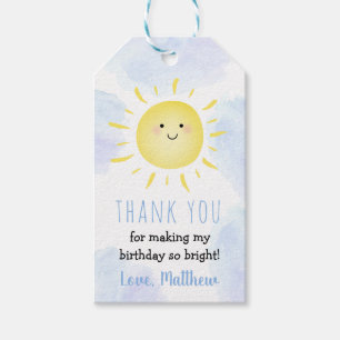 Sunshine Clouds Blue Boy Birthday Cadeaulabel