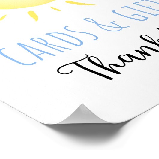 Sunshine Clouds Blue Boy Kaarten & Gifts Sign Poster (Hoek)