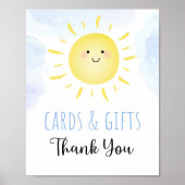 Sunshine Clouds Blue Boy Kaarten & Gifts Sign Poster (Voorkant)