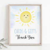 Sunshine Clouds Blue Boy Kaarten & Gifts Sign Poster