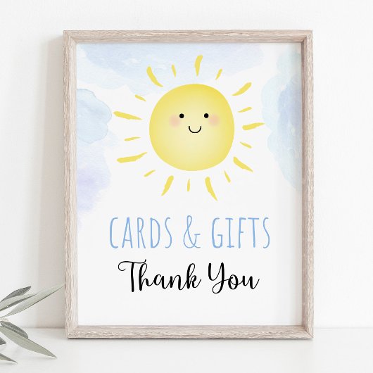 Sunshine Clouds Blue Boy Kaarten & Gifts Sign Poster