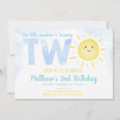 Sunshine Clouds Blue Boy Tweede verjaardag Kaart (Voorkant)