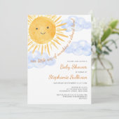 Sunshine Clouds Boy Baby shower Kaart (Staand voorkant)