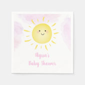 Sunshine Clouds Pink Girl Baby shower Servet (Voorkant)