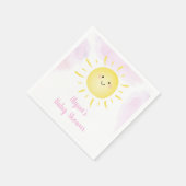 Sunshine Clouds Pink Girl Baby shower Servet (Hoek)