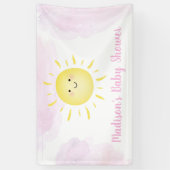 Sunshine Clouds Pink Girl Baby shower Spandoek (Verticaal)