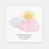 Sunshine Clouds Pink Girl's Baby shower Servet (Voorkant)
