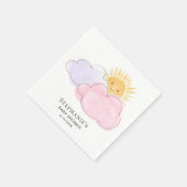Sunshine Clouds Pink Girl's Baby shower Servet (Hoek)