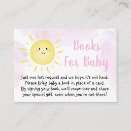 Sunshine Clouds roze Baby shower Book Request Informatiekaartje