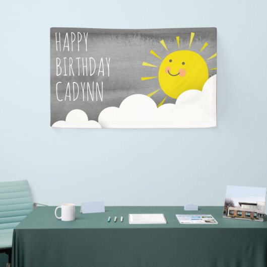 Sunshine Clouds Sky Birthday Spandoek (Beurs)