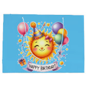 Sunshine Custom Naam Happy Birthday Blue Groot Cadeauzakje (Achterkant)