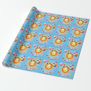 Sunshine Custom Naam Happy Birthday Cadeaupapier