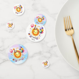 Sunshine Custom Naam Happy Birthday Confetti