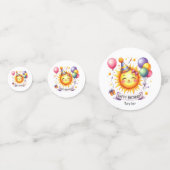 Sunshine Custom Naam Happy Birthday Confetti (Voorkanten)