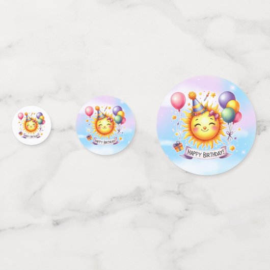 Sunshine Custom Naam Happy Birthday Confetti (Achterkanten)