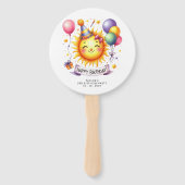 Sunshine Custom Naam Happy Birthday Handwaaier (Voorkant)