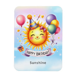 Sunshine Custom Naam Happy Birthday Magneet