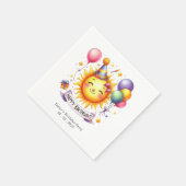 Sunshine Custom Naam Happy Birthday Paper Servet (Hoek)