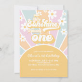 Sunshine daisy boho floral pastel, eerste verjaard kaart (Voorkant)