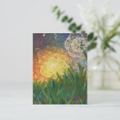 Sunshine Dandelion Sacred Geometry Landschap Briefkaart (Staand voorkant)