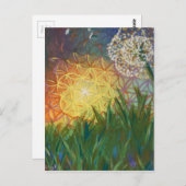 Sunshine Dandelion Sacred Geometry Landschap Briefkaart (Voorkant / Achterkant)