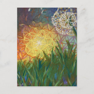 Sunshine Dandelion Sacred Geometry Landschap Briefkaart